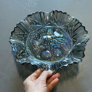 💎RARE💎Stunning Vintage Federal Glass ‘Pioneer Smoke’ Iridescent Fruit Bowl